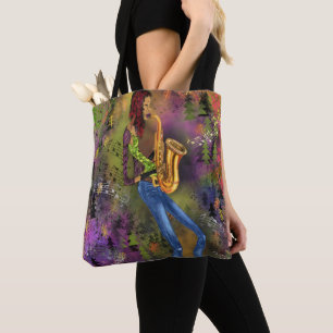 Jazz Femme Saxophone Lecteur Sac fourre-tout