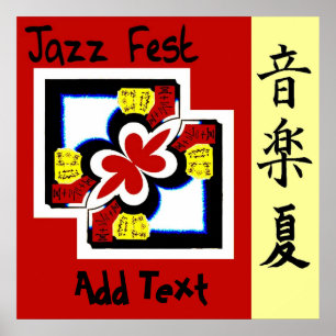 Jazz Fest Kanji, ajouter du texte, Poster