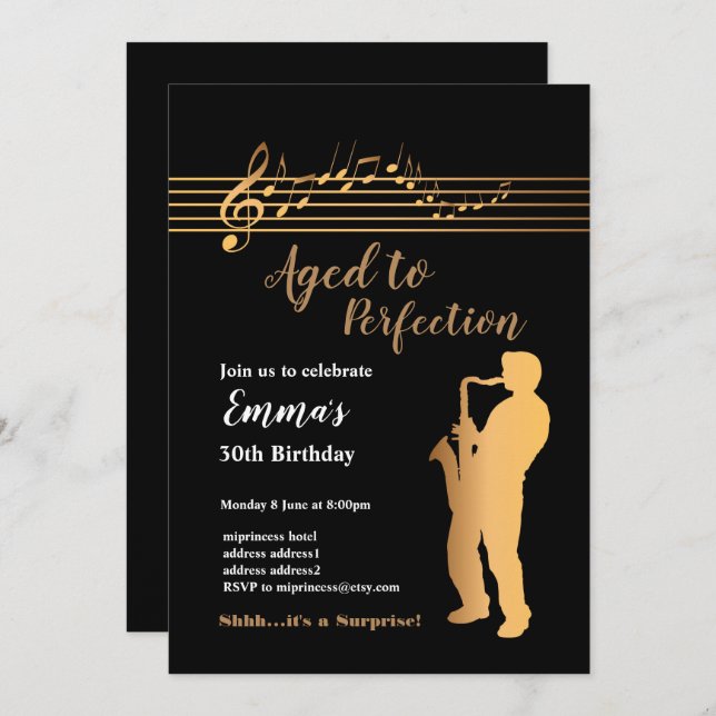 Jazz, Invitation à la soirée musicale, Age to Perf (Devant / Derrière)