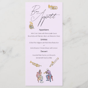 Jazz Watercolor menu Mariage