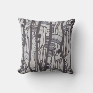 Jazzy Abstrait Grays Coussin