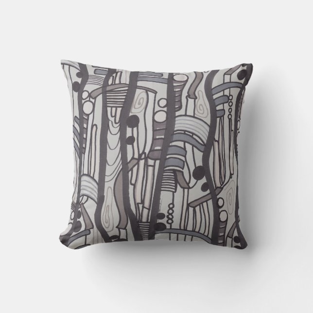 Jazzy Abstrait Grays Coussin (Recto)
