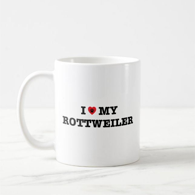 J'Coeur Ma Mug De Café Rottweiler (Gauche)