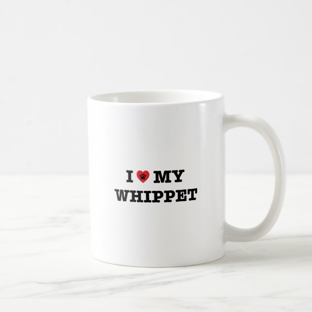 J'Coeur Ma Mug De Café Whippet (Droite)
