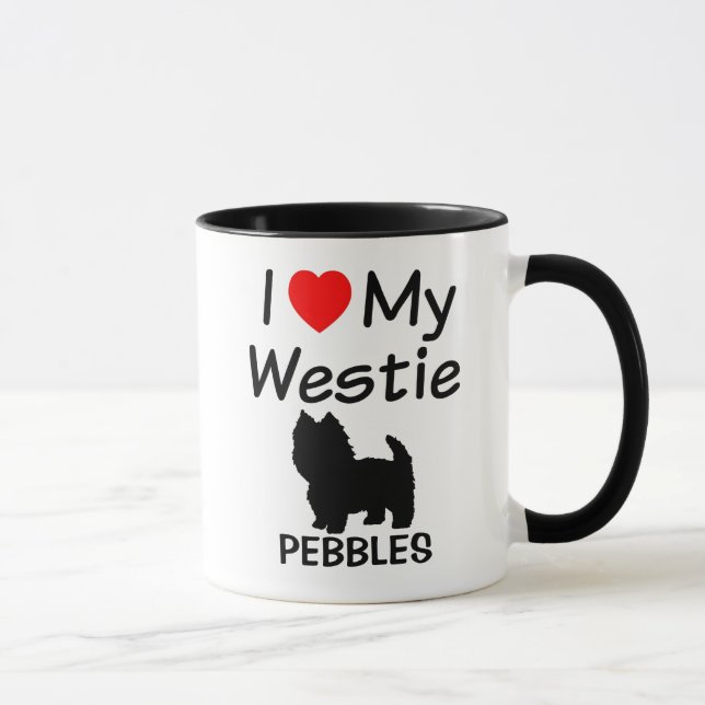 J'Coeur Ma Mug De Chien Westie (Droite)