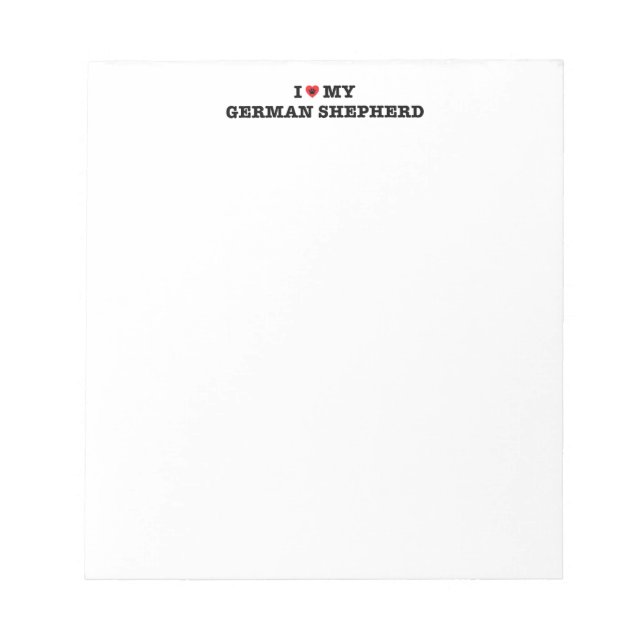 J'Coeur Mon Bloc-notes berger allemand (Devant)