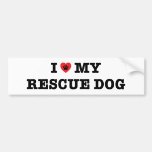 J'Coeur Mon Secourt Sticker Bumper Chien