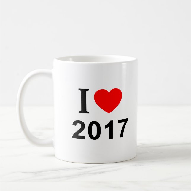 Je ❤️ 2017 J'AIME 2017 J'AIME 2017 Mug (Gauche)