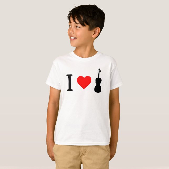 Je coeur le T-shirt de Violin Kid (Devant entier)