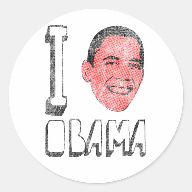 Je Coeur les autocollants Obama (Devant)