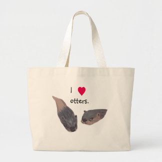 Je coeur loutres sacs fourre-tout en toile
