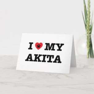 Je Coeur Ma Carte de voeux Akita