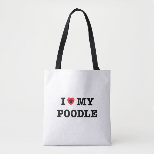 Je Coeur Mon Sac fourre-tout De Poodle (Devant)