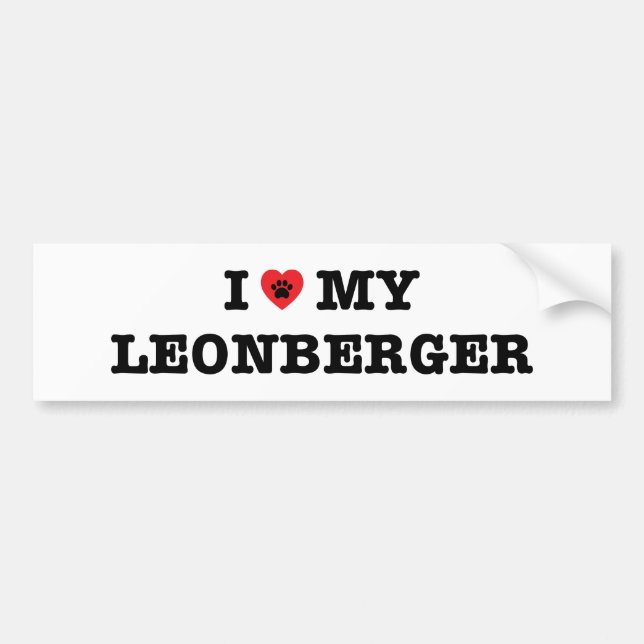 Je Coeur Mon Sticker Bumper Leonberger (Devant)