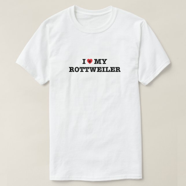 Je Coeur Mon T-Shirt Rottweiler (Design devant)