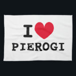 Je coeur pierogi drôle serviette de cuisine person<br><div class="desc">Je coeur pierogi drôle serviette de cuisine personnalisée. Personnalisable J'aime le design modèle. Idée de cadeau amusant pour amis polonais,  famille,  chef,  cuisinier,  maman,  papa etc.</div>