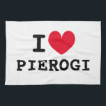 Je coeur pierogi drôle serviette de cuisine person<br><div class="desc">Je coeur pierogi drôle serviette de cuisine personnalisée. Personnalisable J'aime le design modèle. Idée de cadeau amusant pour amis polonais, famille, chef, cuisinier, maman, papa etc.</div>