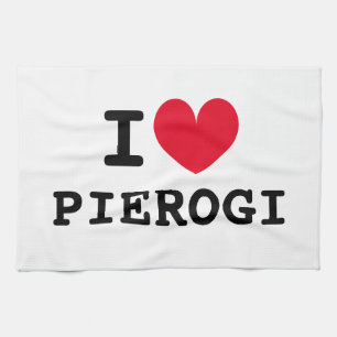 Je coeur pierogi drôle serviette de cuisine person