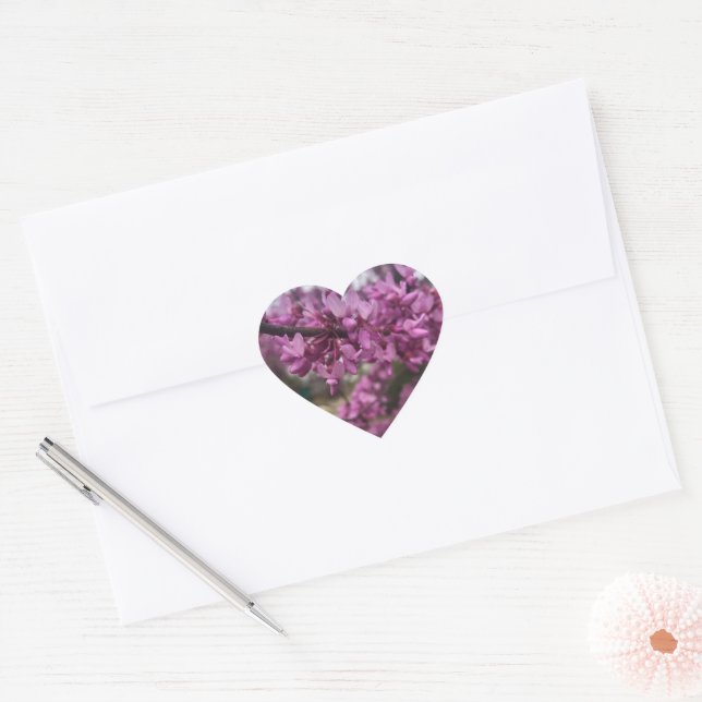 Je coeur Redbud arbres autocollant (Enveloppe)