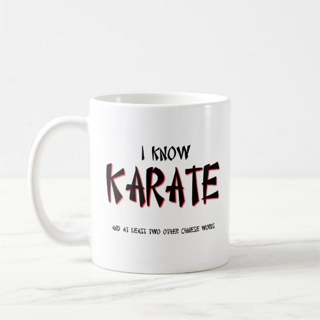 Je Connais le Karaté Mug Drôle Humour (Gauche)