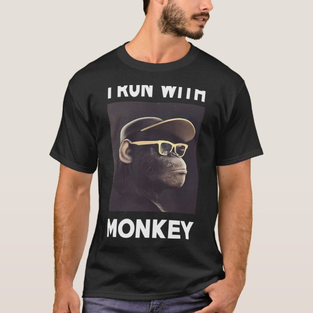je cours avec le t-shirt du singe (Devant)