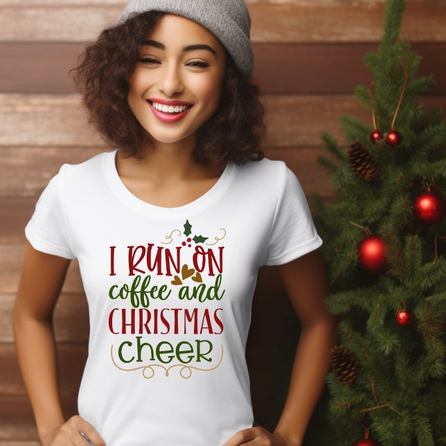 JE COURS SUR LE T-shirt CHEER AU CAFÉ ET NOËL (Créateur téléchargé)