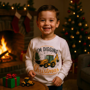 Je creuse Noël Excavatrice mignonne Arbre Enfants