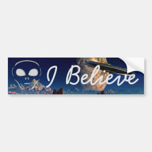 Je crois, Aliens Sticker de pare-chocs UFO