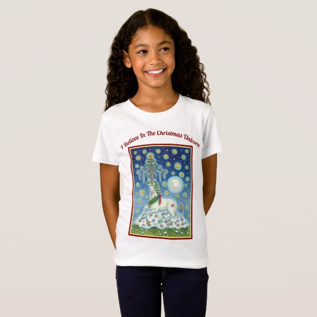JE CROIS AU CHRISTMAS UNICORN JERSEY T-SHIRT (Devant entier)