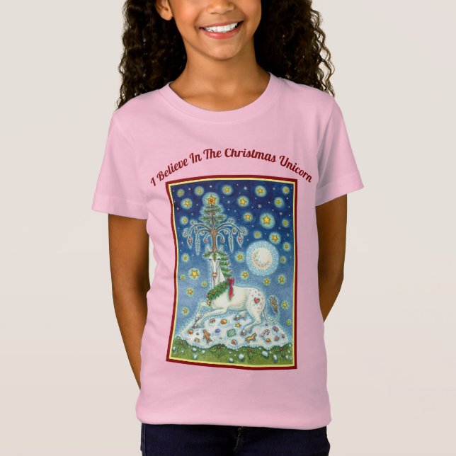 JE CROIS AU CHRISTMAS UNICORN JERSEY T-SHIRT (Devant)