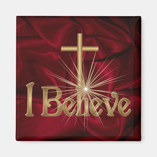 Je crois Christian Cross Magnet (Devant)
