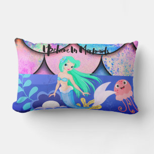 Je Crois En Mermaids Lumbar Coussin