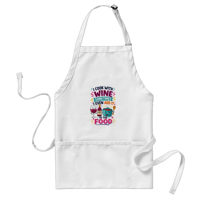Je cuisine avec du vin. Tabliers drôles (Devant)