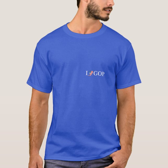 Je des hommes "aime GOP" T-shirt bleu avec 'MERICA (Devant)