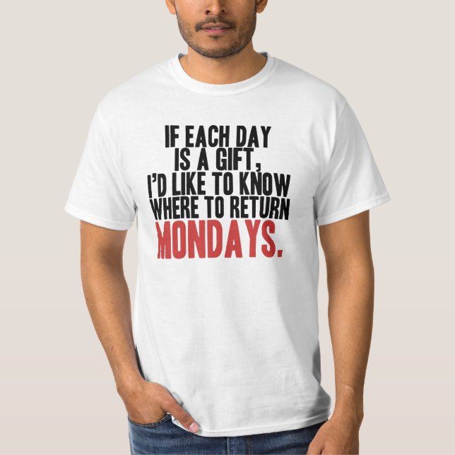 Je déteste le T-shirt de lundi (Devant)