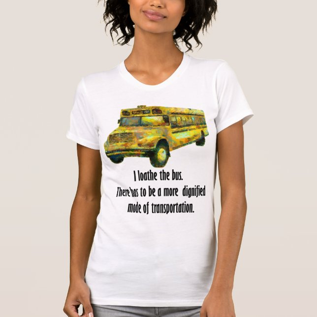 Je déteste le T-shirt féminin gris Bus (Devant)