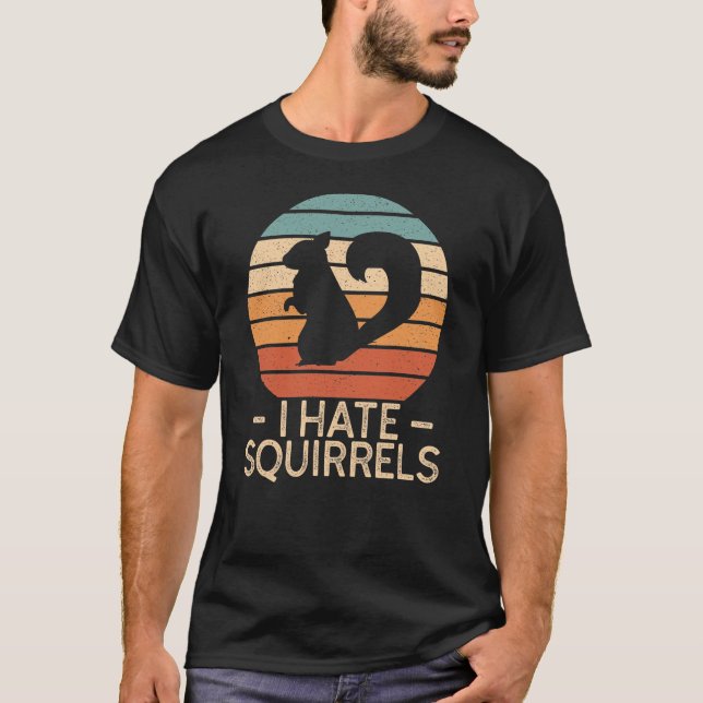 Je déteste les écureuils - Drôle T-shirt de style  (Devant)