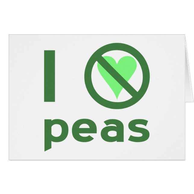 Je déteste les petits pois Texte vert (Devant horizontal)
