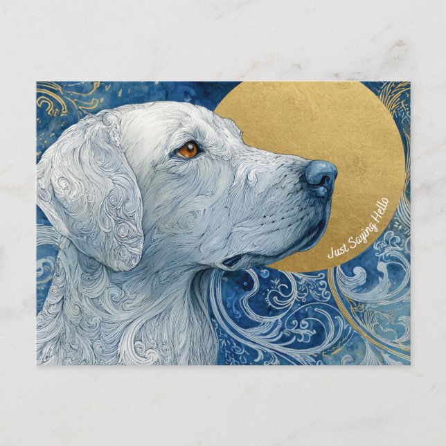 Je Dis Juste Bonjour Chien Carte Postale (Devant)