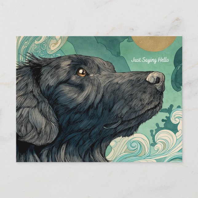 Je Dis Juste Bonjour Chien Carte Postale (Devant)