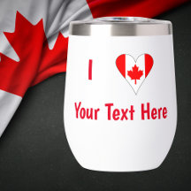 Je (Drapeau canadien en forme de cœur) Ton Texte R