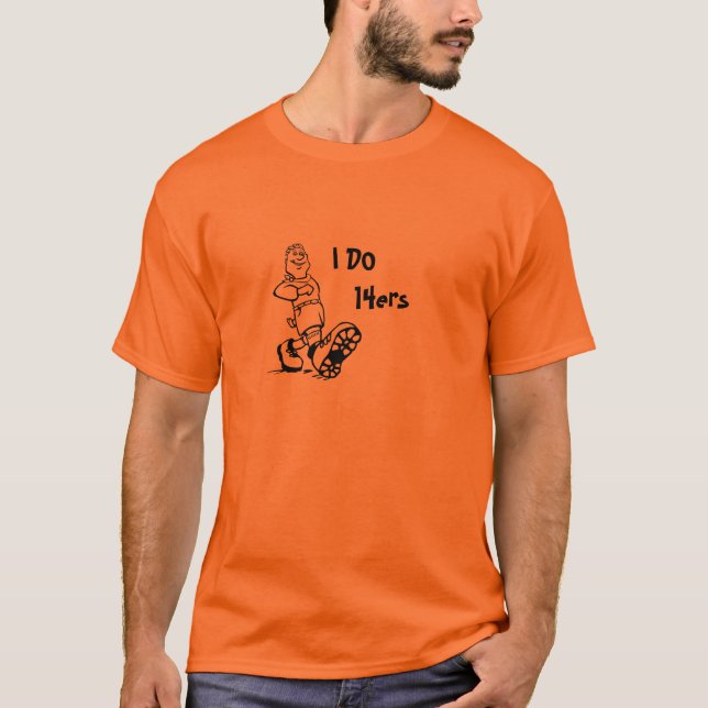 Je FAIS 14ers, T-Shirt de Cartoon Hiker (Devant)
