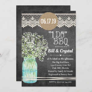 Je fais BBQ Couples Douche Chalkboard Invitation