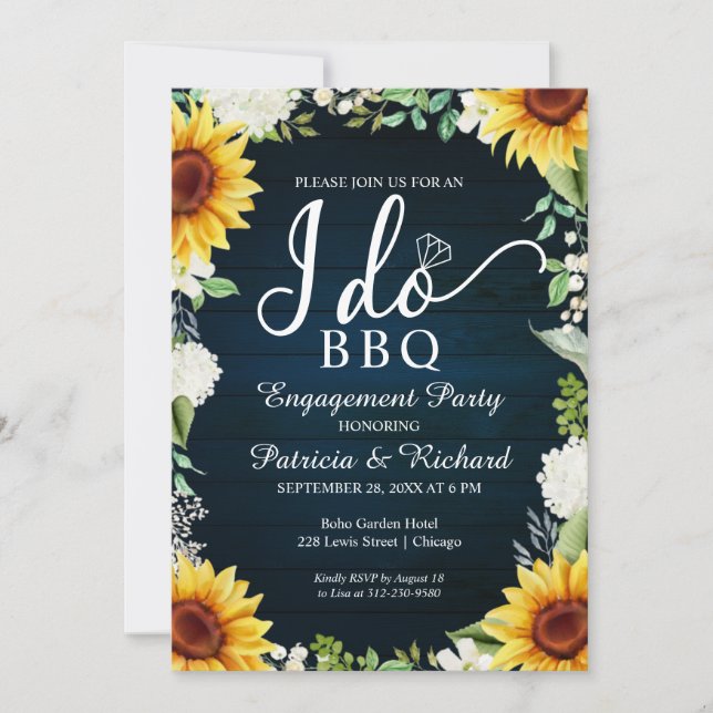 Je fais BBQ Rustic Engagement Party Invitation (Devant)