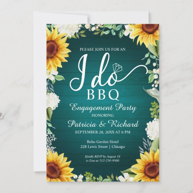 Je fais BBQ Rustic Engagement Party Invitation (Devant)
