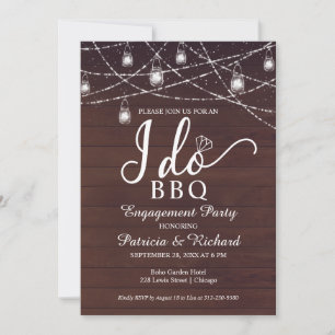 Je fais BBQ Rustic Engagement Party Invitation