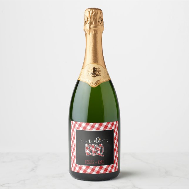 Je fais BBQ Sparkling Vin Étiquette - Rouge - Cust (Devant)