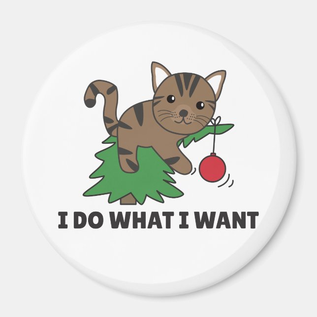 Je Fais Ce Que Je Veux Un Magnet De Chat De Noël D (Devant)