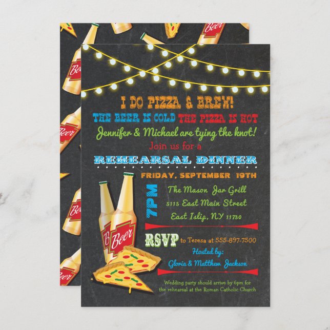Je fais des invitations pour le dîner de la Pizza  (Devant / Derrière)