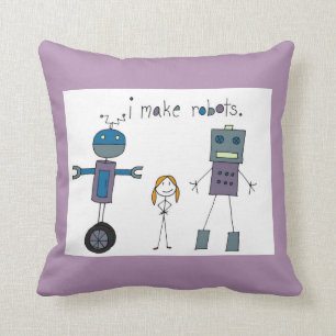 Je fais le coussin de robots (la fille)